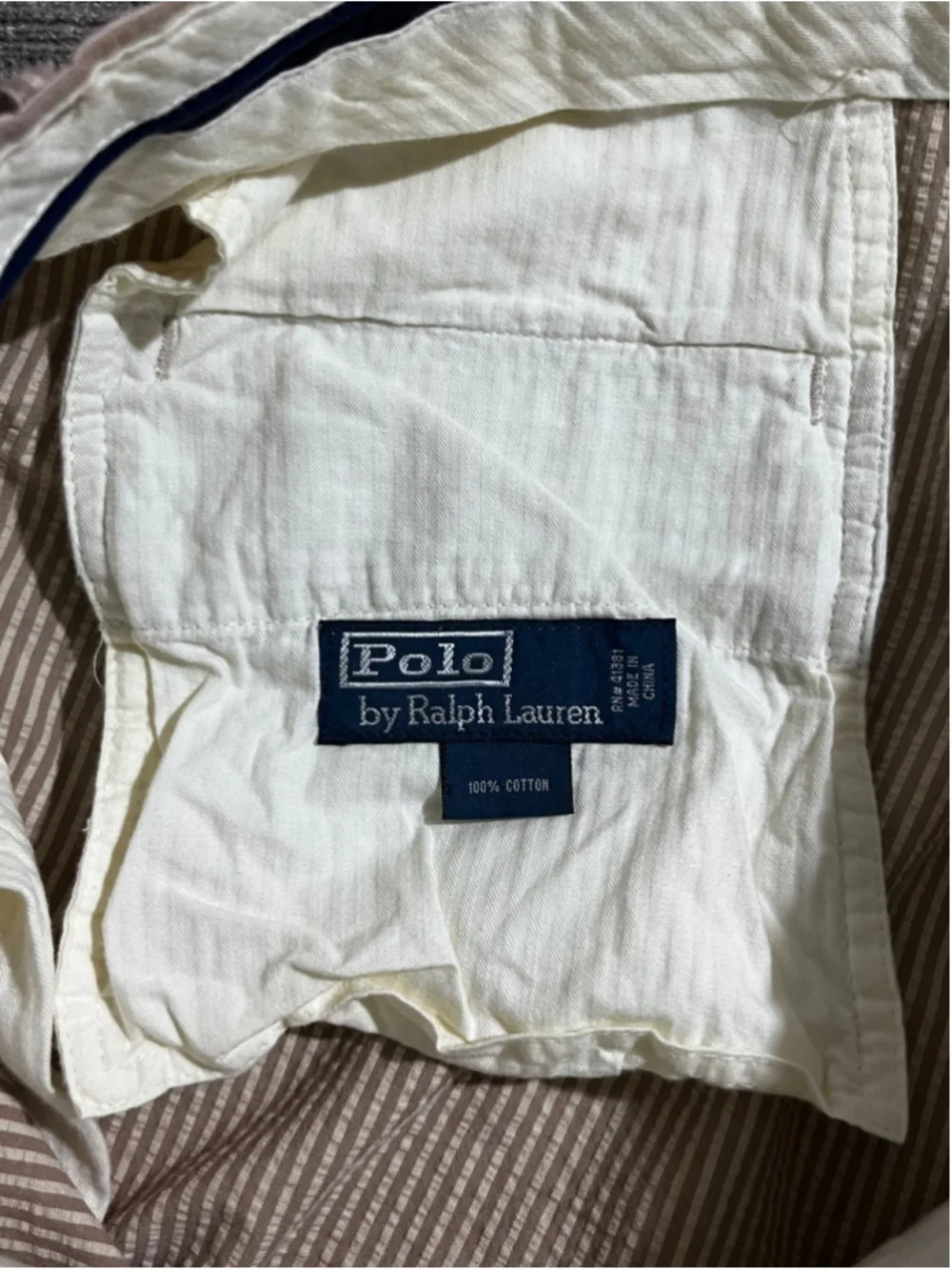 Vintage Polo Buckle Back Ralph Lauren Pants Men’s 38x30 Tan Seersucker Cotton